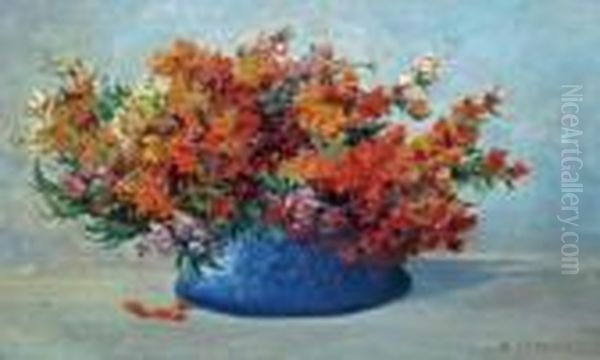 Still Life Study Of Flowers In A Bowl Oil Painting by Daniel Sherrin