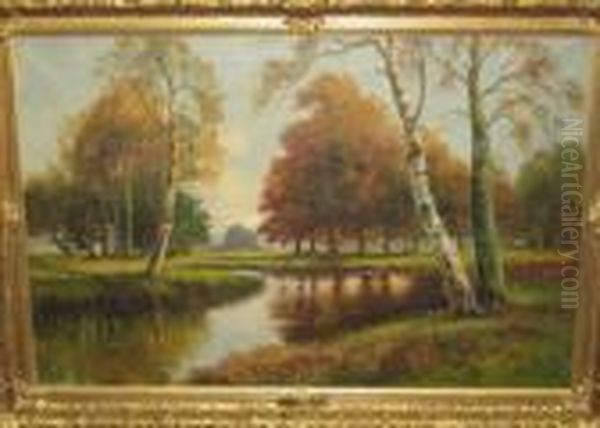 By The Birches Oil Painting by Daniel Sherrin