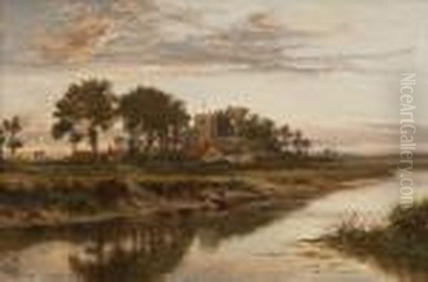 On The Banks Of The Severn Oil Painting by Daniel Sherrin