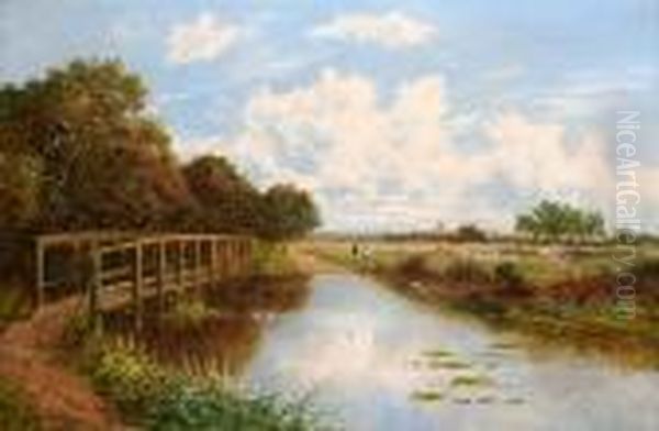 Summer On The Colne Oil Painting by Daniel Sherrin