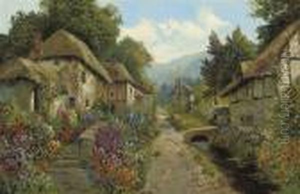 A Village In Devon Oil Painting by Daniel Sherrin