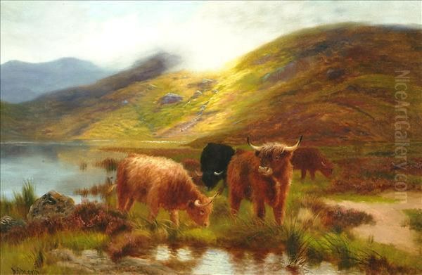 Highland Cattle Oil Painting by Daniel Sherrin