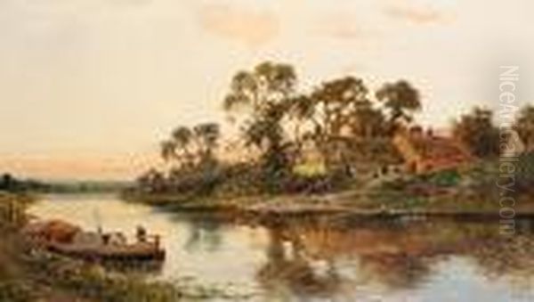 Sunset On The River Oil Painting by Daniel Sherrin