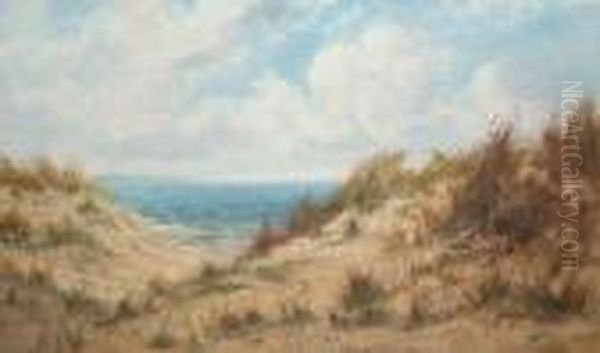 Scottish Coastal View With Sand Dunes Oil Painting by Daniel Sherrin