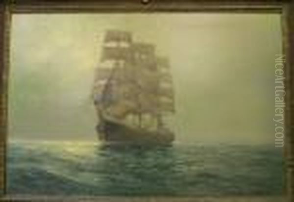 A Clipper In Light Winds Oil Painting by Daniel Sherrin