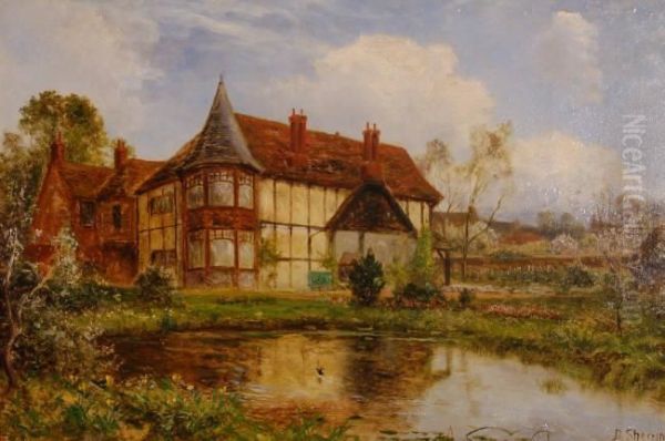 Barn House Oil Painting by Daniel Sherrin