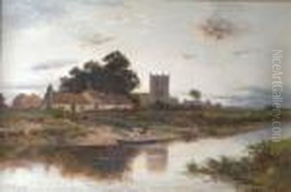 On The Banks Of The Severn Oil Painting by Daniel Sherrin