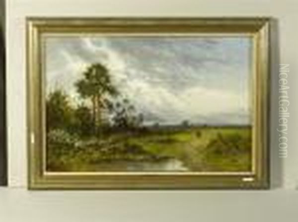 Landschaft Mit Weiher. Oil Painting by Daniel Sherrin