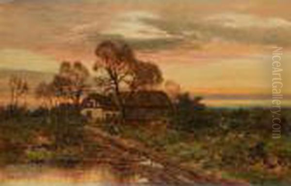 Returning Home At Dusk Oil Painting by Daniel Sherrin