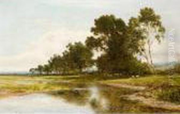 River Landscape Oil Painting by Daniel Sherrin