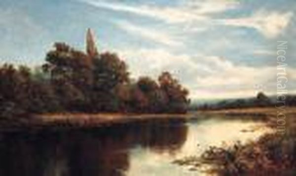 Magna Carta Island, Runnymede Oil Painting by Daniel Sherrin