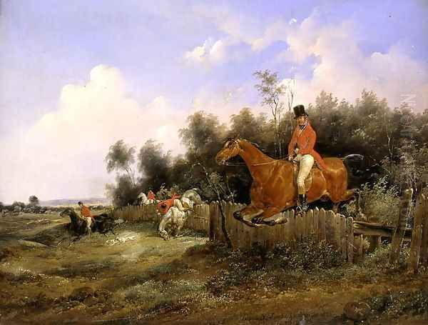 Hunting Scene Oil Painting by Bernard Edouard Swebach