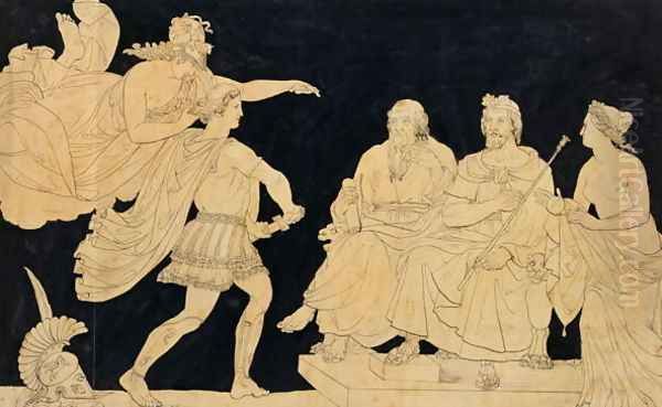 Achilles Restrained by Minerva from Rushing Upon Agamemnon, 1818 Oil Painting by William Spence