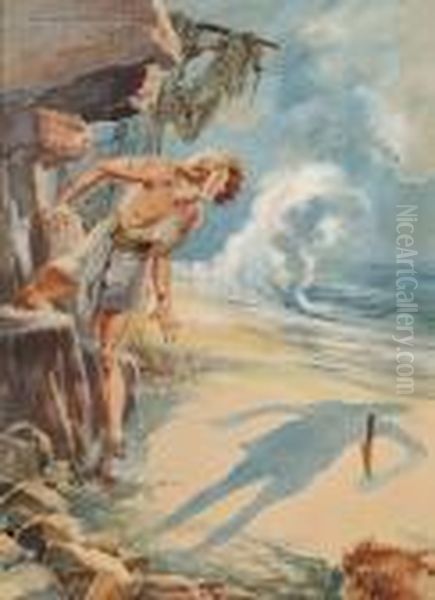 Robinson Crusoe Oil Painting by Everett Shinn