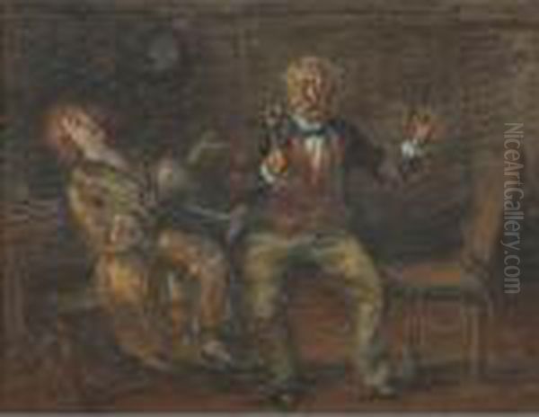 Scene From Act One Of 'please Help Emily' At The Old Lyceum Theatre Oil Painting by Everett Shinn