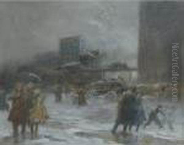 Cooper Square Oil Painting by Everett Shinn