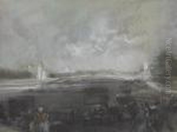 Alexander Bridge, Paris Oil Painting by Everett Shinn