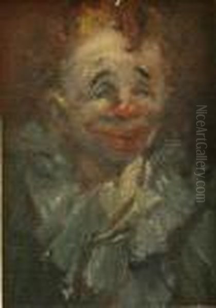 Clown Oil Painting by Everett Shinn