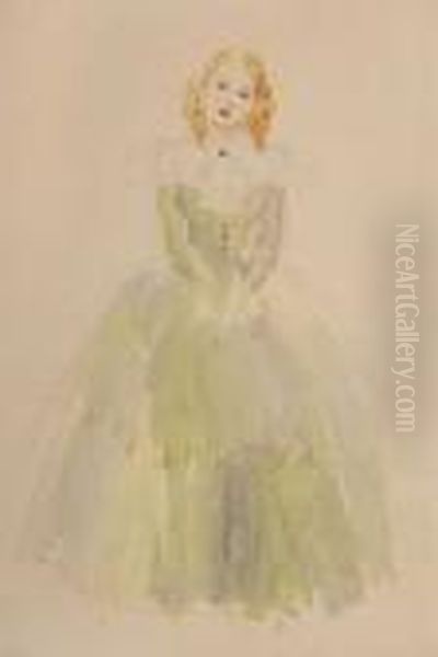 Girl With The Golden Curls Oil Painting by Everett Shinn