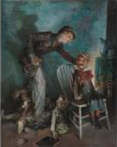 The Ventriloquist Oil Painting by Everett Shinn