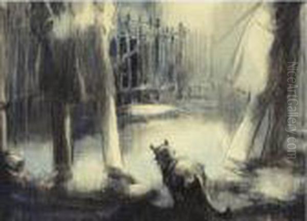 Lost In The City Oil Painting by Everett Shinn