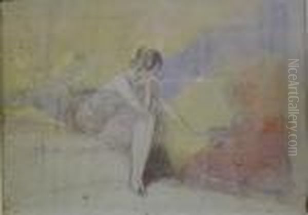 Seated Woman Oil Painting by Everett Shinn