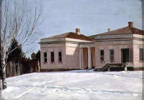 A Wing of Ostrovky, the Estate of N.P. Milyukov, early 1840s Oil Painting by Grigori Vasilievich Soroka