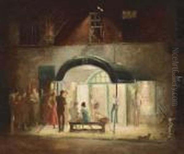 Cherry Lane Theater Oil Painting by Everett Shinn