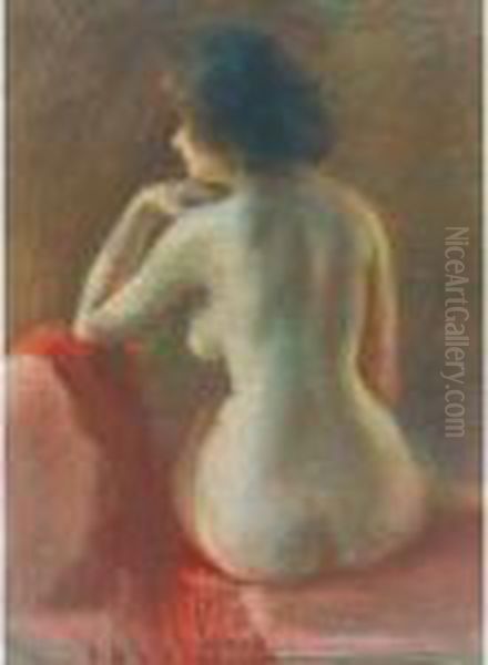 Nude Oil Painting by Everett Shinn