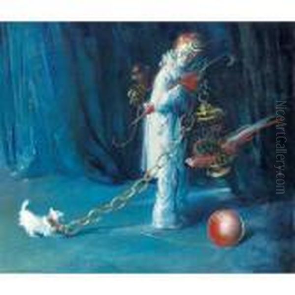 The Clown (no Laughs) Oil Painting by Everett Shinn