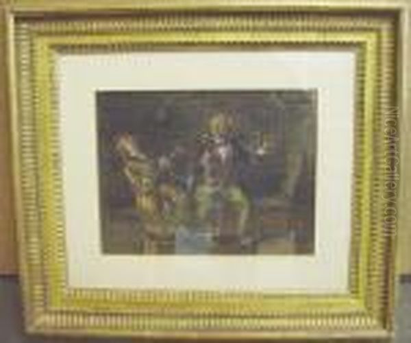 Scene From Act One Of 'please Help Emily', At The Old Lyceumtheatre Oil Painting by Everett Shinn