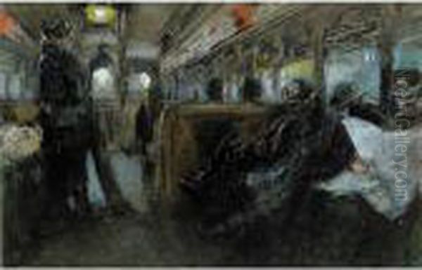 Sixth Avenue Elevated After Midnight Oil Painting by Everett Shinn