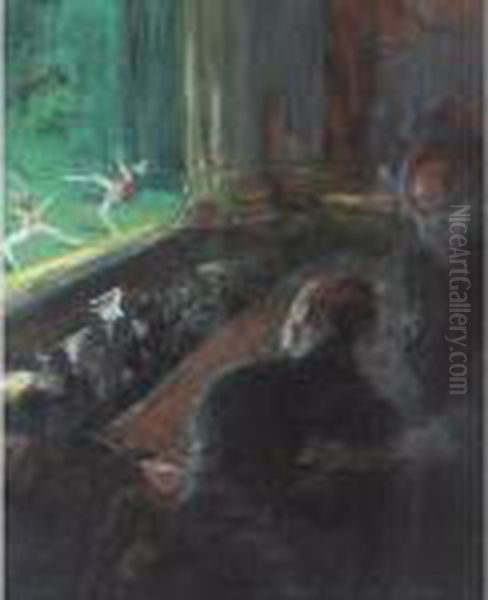 Theatre, Box In Foreground Oil Painting by Everett Shinn