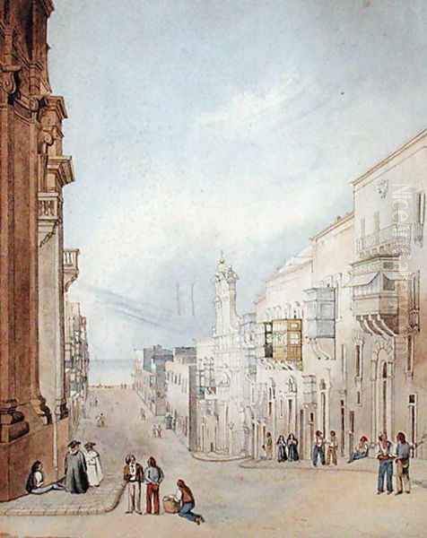 Strada Mercanti Oil Painting by John or Giovanni Schranz