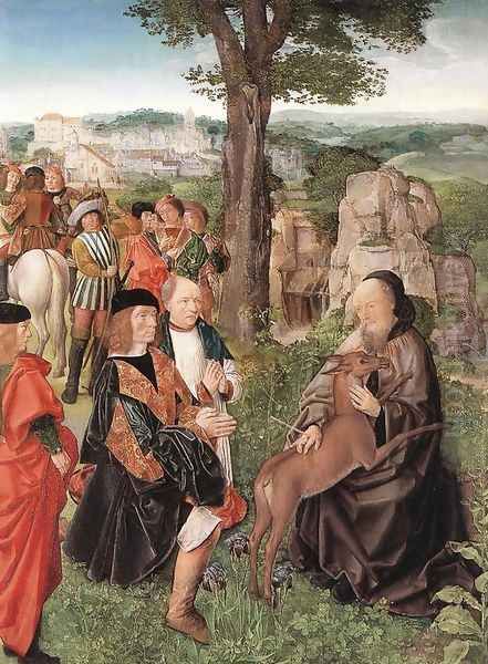 St Gilles and the Hind c. 1500 Oil Painting by Master of St. Gilles