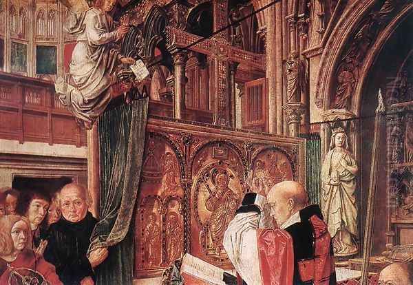 St Gilles' Mass (detail) c. 1500 Oil Painting by Master of St. Gilles