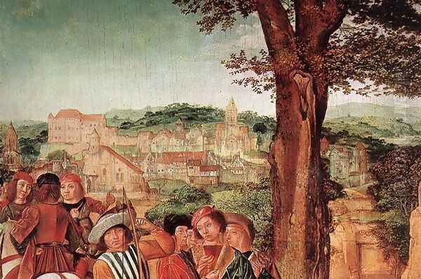 St Gilles and the Hind (detail) c. 1500 Oil Painting by Master of St. Gilles