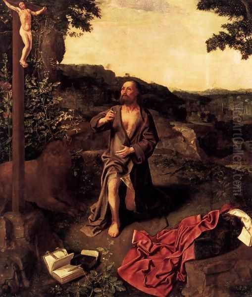 St Jerome Oil Painting by Master of St. Gilles