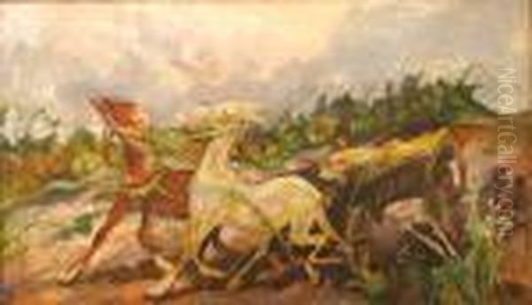 Zaprzeg Oil Painting by Kazimierz Sichulski