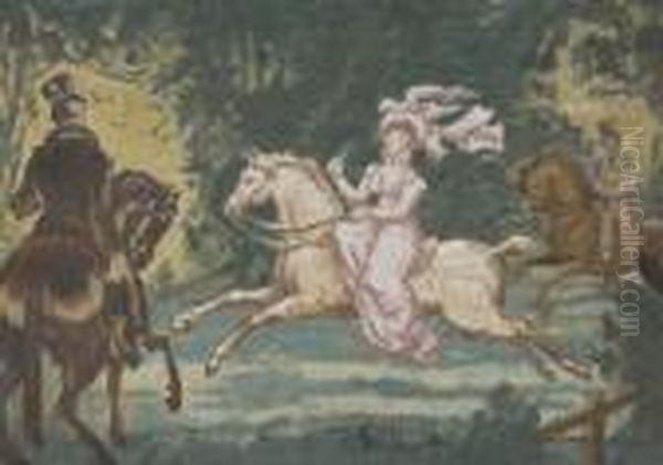 Harriet Wilson Riding In The Park Oil Painting by Walter Richard Sickert