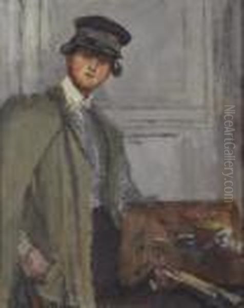 Portrait Of An Artist With Palette Oil Painting by Walter Richard Sickert