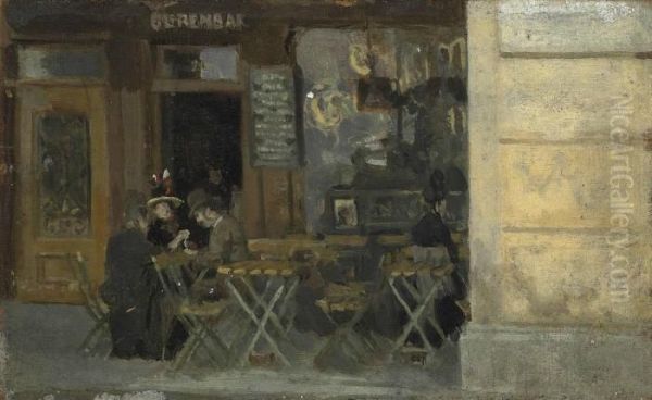 Cafe In Dieppe Oil Painting by Walter Richard Sickert