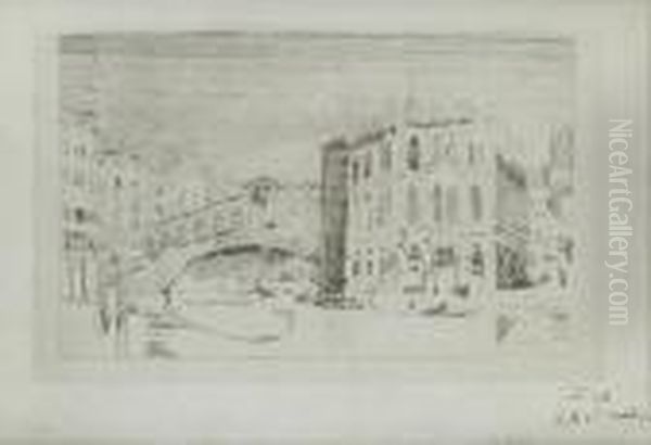 Venice The Rialto And Thepalazzo Dei Camerlenghi Oil Painting by Walter Richard Sickert