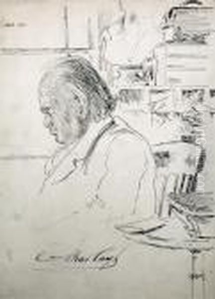 Head & Shoulder Portrait Of Charles Bradlaugh Oil Painting by Walter Richard Sickert