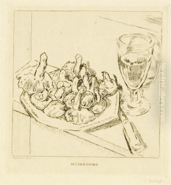 Mushrooms Oil Painting by Walter Richard Sickert