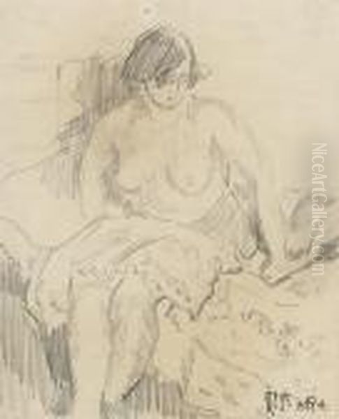 Nude On A Bed Oil Painting by Walter Richard Sickert