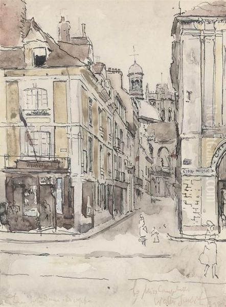 La Rue Notre Dame, Dieppe Oil Painting by Walter Richard Sickert