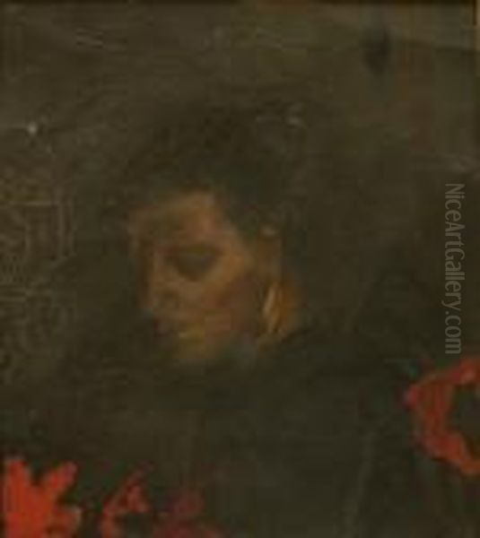 Pensive Moment - Bust Portrait' Oil Painting by Walter Richard Sickert