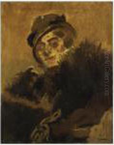 The Fur Boa: Marie Oil Painting by Walter Richard Sickert