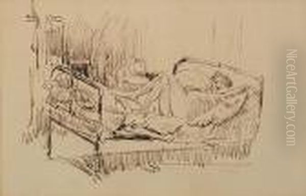 Woman In Bed Oil Painting by Walter Richard Sickert